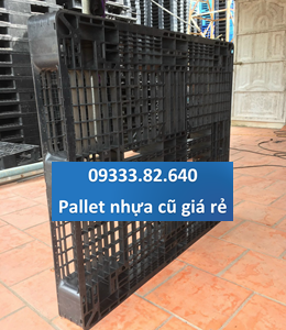 Pallet nhựa mặt lưới 1140x1140x125mm (đen)