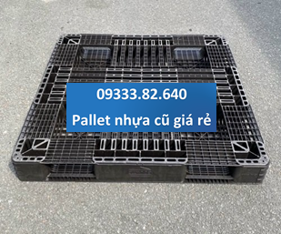 Pallet nhựa mặt lưới 1200x1000x150mm (đen)